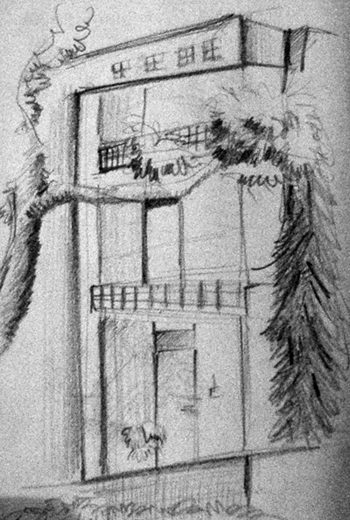armyflats manimajra chandigarh Pencil sketch from the backyard of my house